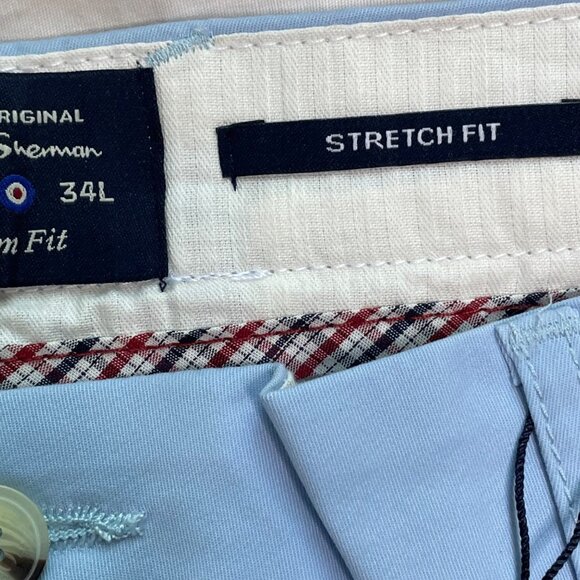 Ben Sherman Mens Slim Fit Light Blue Chino Casual Trouser Pants Size 38w 34l u - Picture 9 of 12